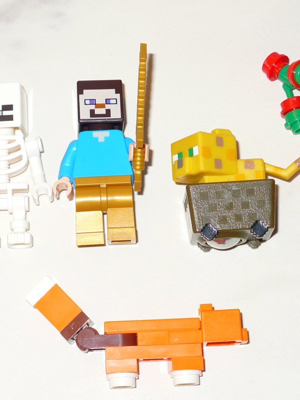 Lego Minecraft Minifigure Steve Skeleton Lot ~ Fox TNT Part Piece Lot